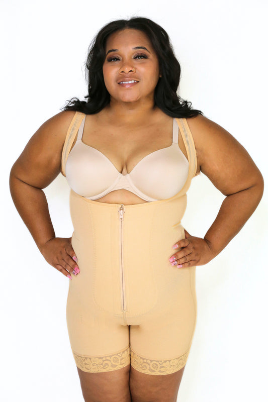Lorena Open Bottom Zipper Front Faja Shapewear